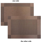 Placemats - Heat-resistant, non-slip placemats - Easy-to-wipe and clean woven placemats - Suitable for dining tables - Set of 6 pieces - Chocolate brown