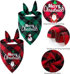 Christmas Dog Bandana - Neck Scarf For Your Pet Bandana Dog Dog Cat - Triangular Cloth - For Small, Medium And Large Puppies - Adjustable Bandana - Red/Green