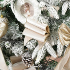 Champagne Velvet Wired Christmas Ribbon – Ivory & Gold | 10 Yards
