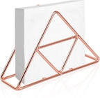Tissue Holder - Stainless Steel Napkin Holder - Metal Napkin Holder - Triangular Napkin Holder - Paper Napkin Holder - Napkin Holder for Countertop/Dining Table/Picnic Table (Rose Gold)