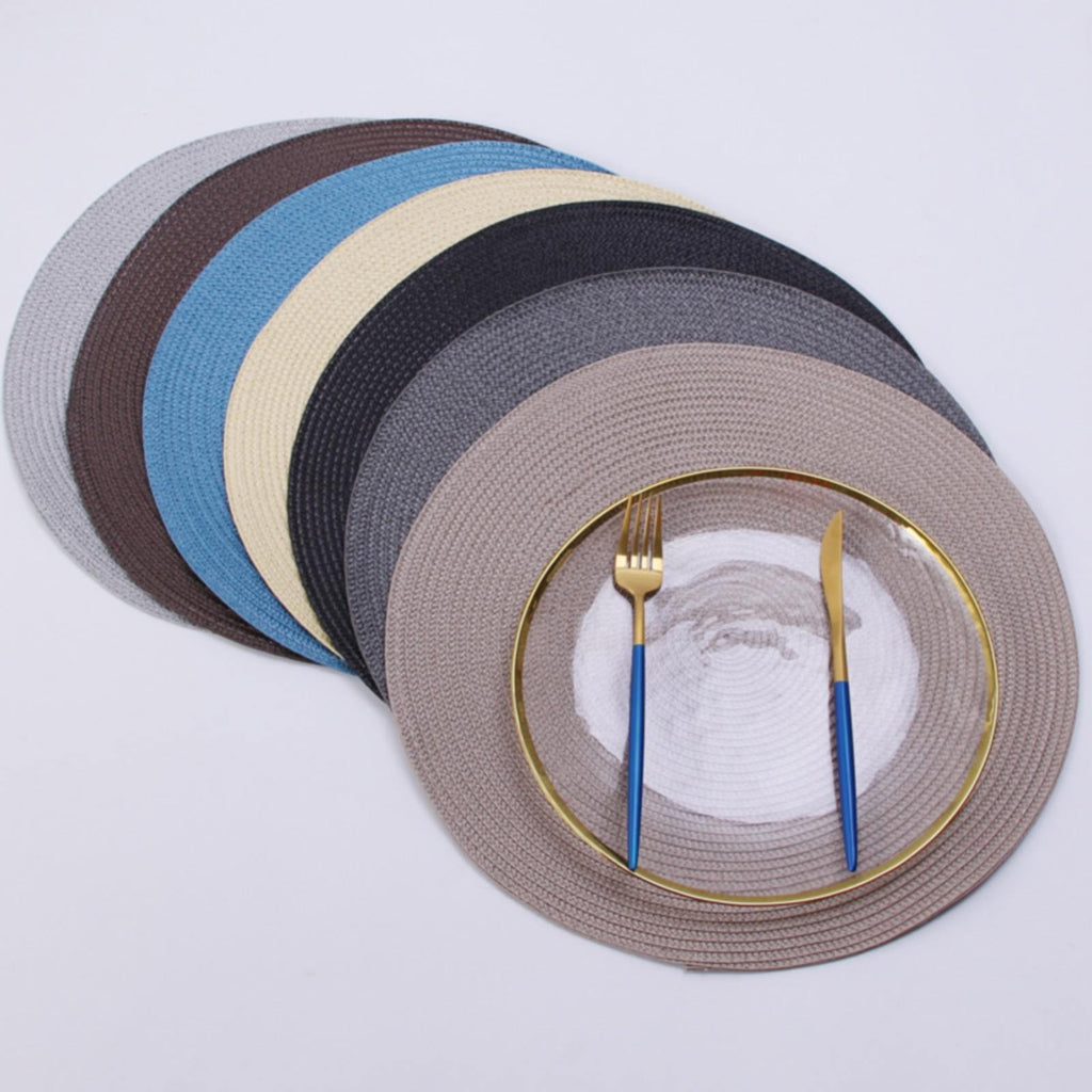 4 Pieces Hand‑Woven Spiral Table Insulation Mats, Round Non‑Slip Dining Table Placemats, Brown, 38 cm