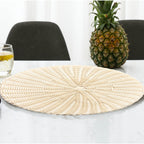 Round Woven Placemats, Non Slip Heat Resistant Plastic Table Mats, Table Placemat For Household Use, Round Rattan Placemats, White, 35.6 cm