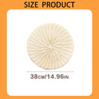 Round Woven Placemats, Non Slip Heat Resistant Plastic Table Mats, Table Placemat For Household Use, Round Rattan Placemats, White, 35.6 cm
