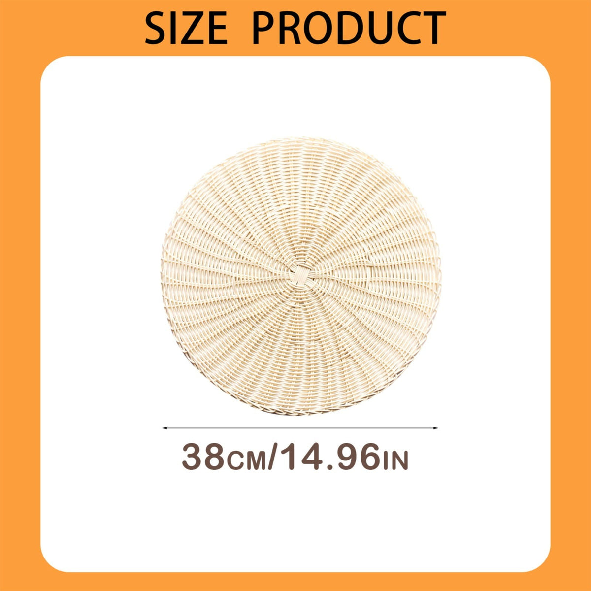 Round Woven Placemats, Non Slip Heat Resistant Plastic Table Mats, Table Placemat For Household Use, Round Rattan Placemats, White, 35.6 cm