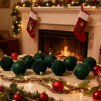 Velvet Christmas Baubles – Red | Set of 12