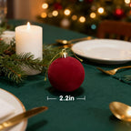 Velvet Christmas Baubles – Red | Set of 12