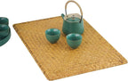 Farmhouse Wicker Placemats,Woven Rattan Place Mat,Rectangular Table Pat,Hand Bamboo Tea Cup Mat,Natural Straw Placemat,Hand-woven Place Mats for Dining Table Home Kitchen Picnic 2Pcs