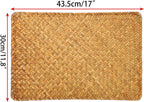 Farmhouse Wicker Placemats,Woven Rattan Place Mat,Rectangular Table Pat,Hand Bamboo Tea Cup Mat,Natural Straw Placemat,Hand-woven Place Mats for Dining Table Home Kitchen Picnic 2Pcs
