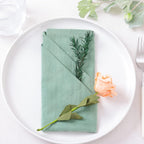 Cotton Linen Napkins Bulk 17"x17" Stonewashed Cloth Dinner Napkins Rustic Thick Table Napkins for Fall Thanksgiving Christmas Party Wedding Decoration (Set of 4, Sage) Terracotta