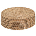 6pcs 11cm  Round Rattan Placemats,Natural Hand-Woven Water Hyacinth Placemats,Farmhouse Weave Place Mats