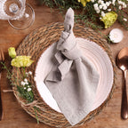 6pcs 11cm  Round Rattan Placemats,Natural Hand-Woven Water Hyacinth Placemats,Farmhouse Weave Place Mats
