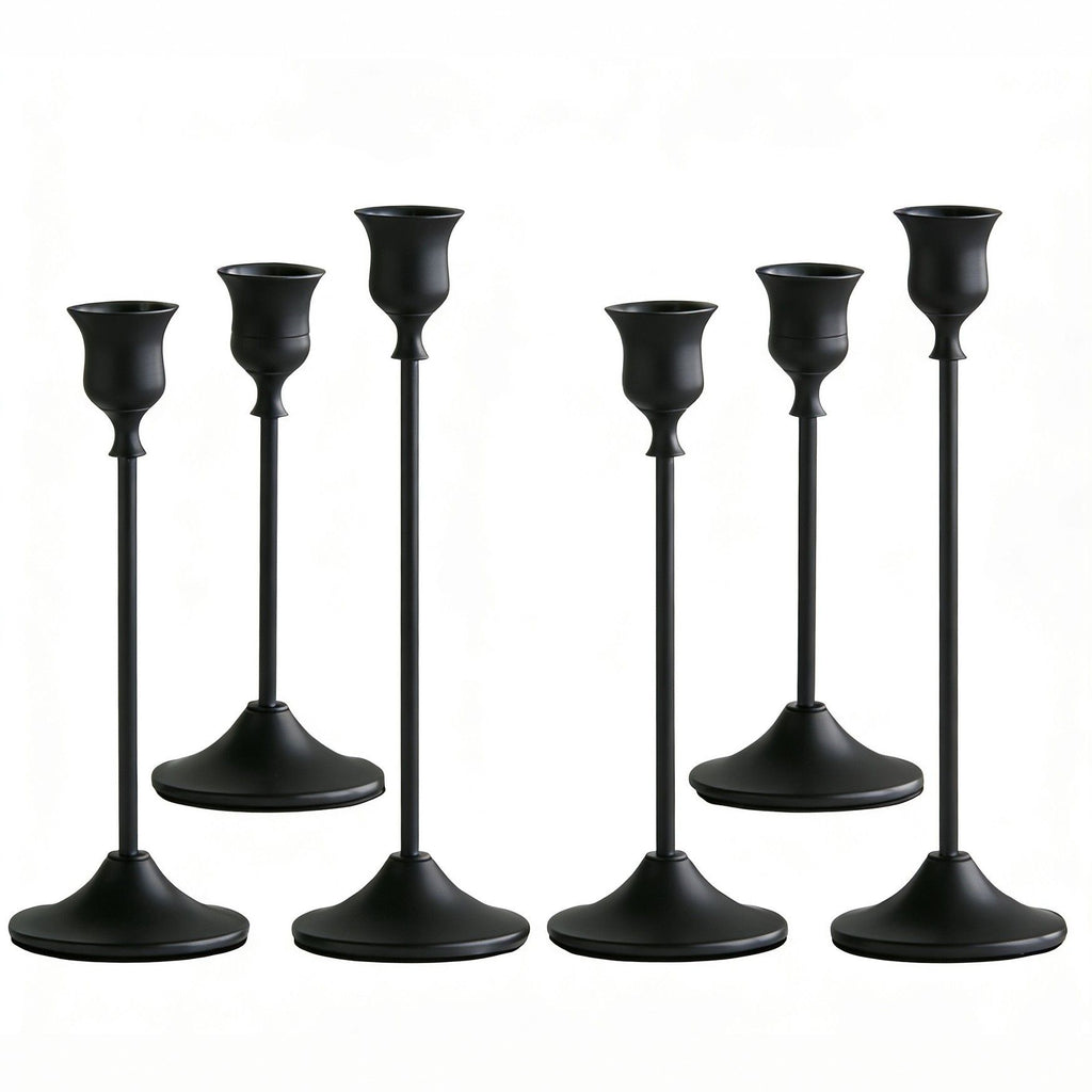 Candlestick Holders,Taper Candle Holder for Candlesticks Black Candelabra Candle Holders Vintage Candle Stick Candle Holder for Fireplace Party Dining Home 6pcs
