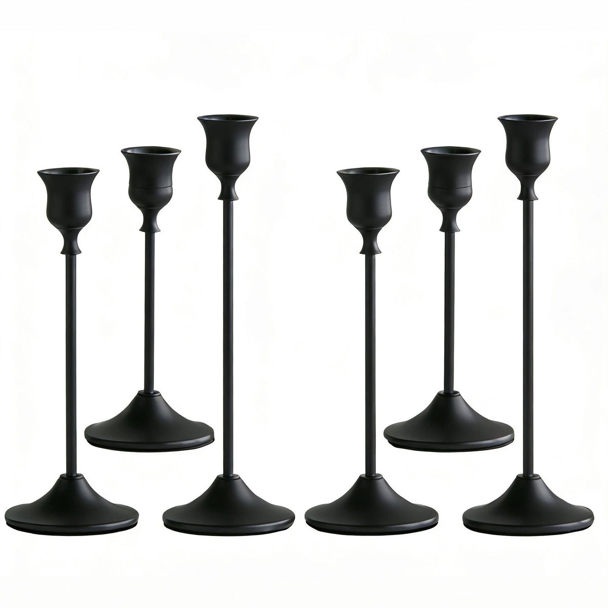 Candlestick Holders,Taper Candle Holder for Candlesticks Black Candelabra Candle Holders Vintage Candle Stick Candle Holder for Fireplace Party Dining Home 6pcs