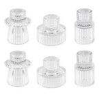 Glass Candlestick Holders Tealight Candle Holders for Table Centerpieces, Wedding Decor and Dinner Party (6 Pcs, Clear)