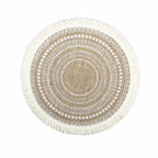Placemats Set of 4 - Boho Cotton Woven Round Tassels Table Mats for Dining Room Kitchen Table Decor(Tassel circular pattern)