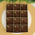 Flocked Christmas Baubles – Dark Brown | 24pc
