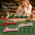 Red & White Christmas Train Ornament 2 Pack