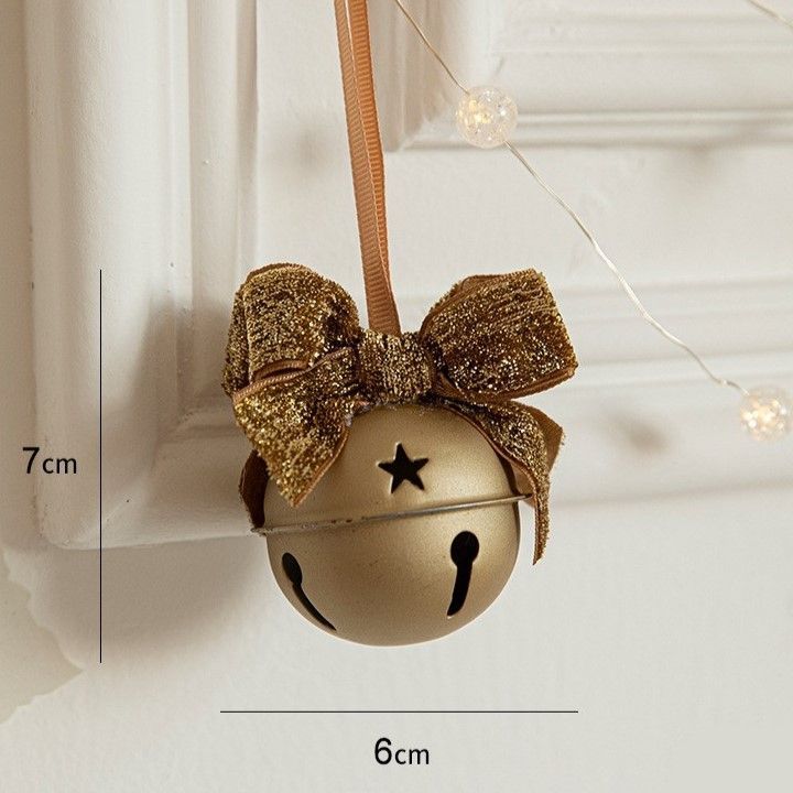 Red Velvet Bow Christmas Bell – Gold