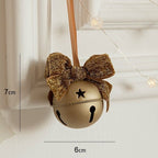Red Velvet Bow Christmas Bell – Gold