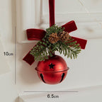 Red Velvet Bow Christmas Bell – Gold