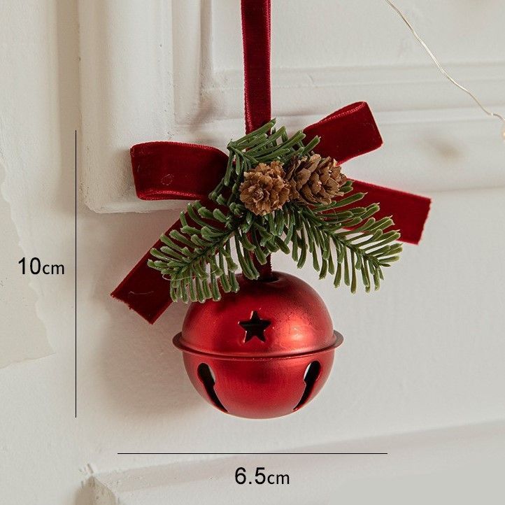 Red Velvet Bow Christmas Bell – Gold