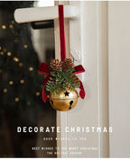 Double Metal Christmas Bells – Red Velvet Bow