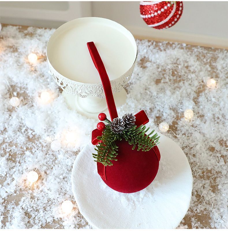 Red Flocked Ring Ornament
