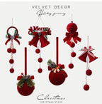 Red Flocked Bell with Bow