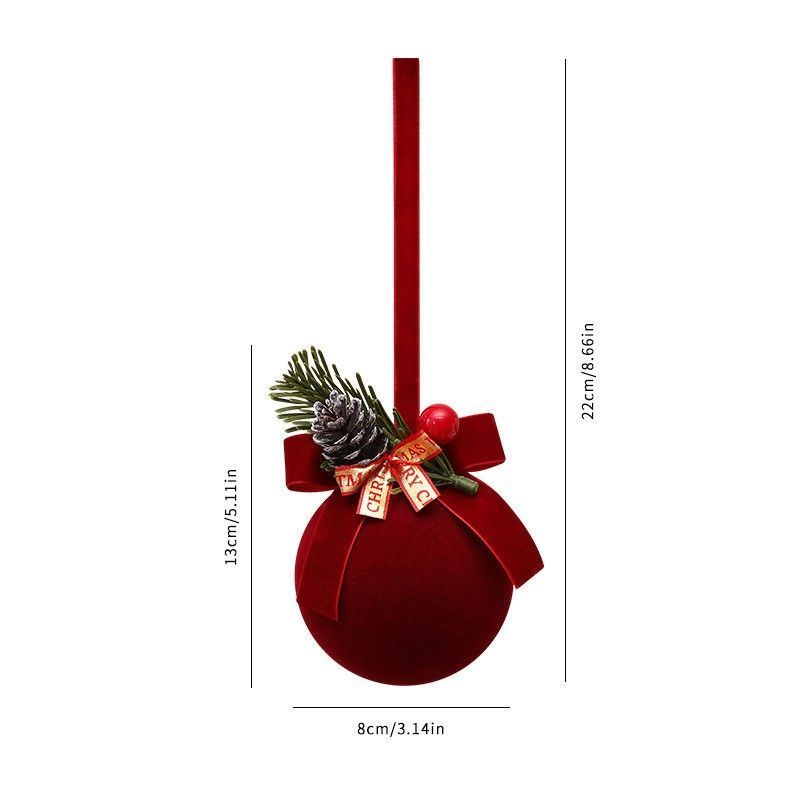 Red Flocked Christmas Bauble