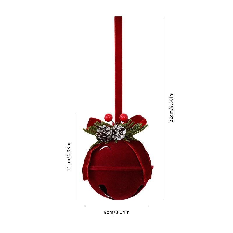 Red Flocked Christmas Bell