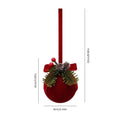Red Flocked Christmas Bauble Pendant