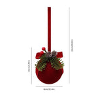 Red Flocked Christmas Bauble Pendant