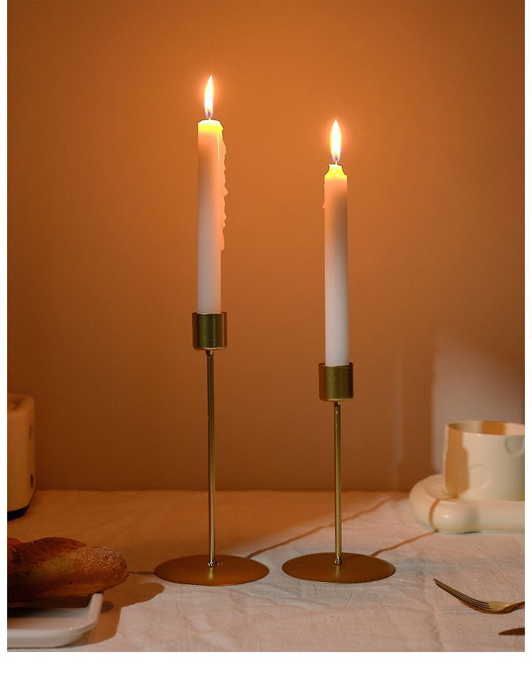 Round Tray Iron Candle Holder 6.8cm, Black Candlestick 2 Pack, Minimalist Table Ornament, Christmas Halloween Indoor Layout Decor