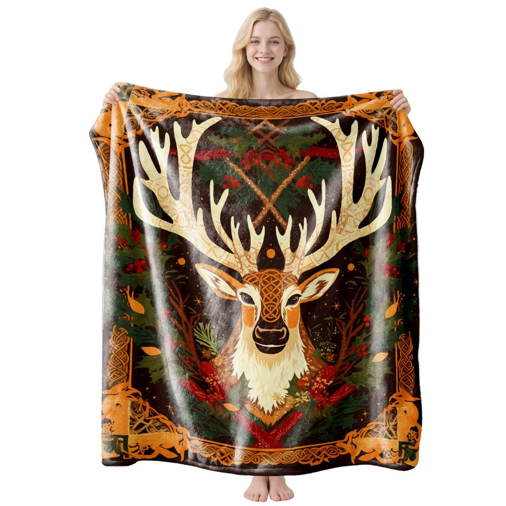 Festive Flannel Throw Blanket – 100 × 150cm | Christmas Design