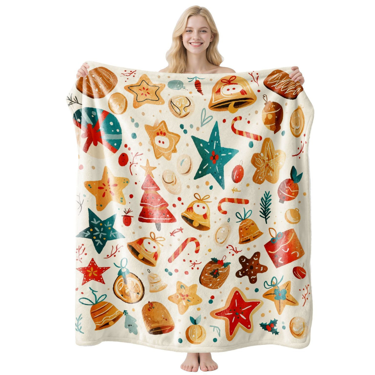 Festive Flannel Throw Blanket – 75 × 100cm | Christmas Design