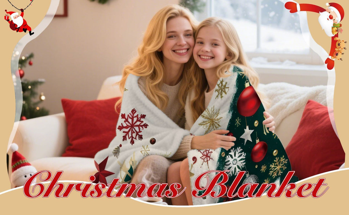 Festive Flannel Throw Blanket – 75 × 100cm | Christmas Design