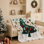 Festive Flannel Throw Blanket – 100 × 130cm | Christmas Design