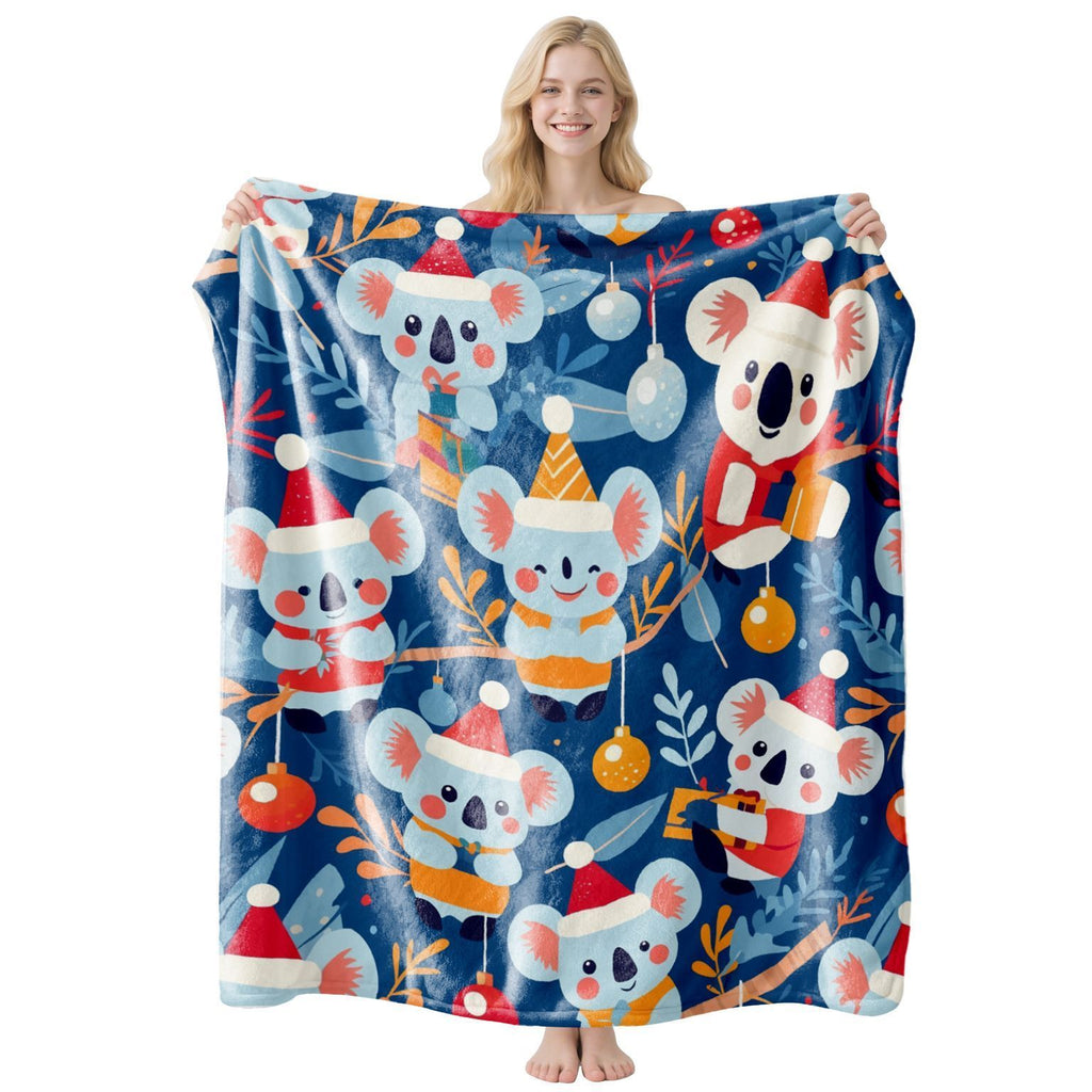 Festive Flannel Throw Blanket – 75 × 100cm | Christmas Design