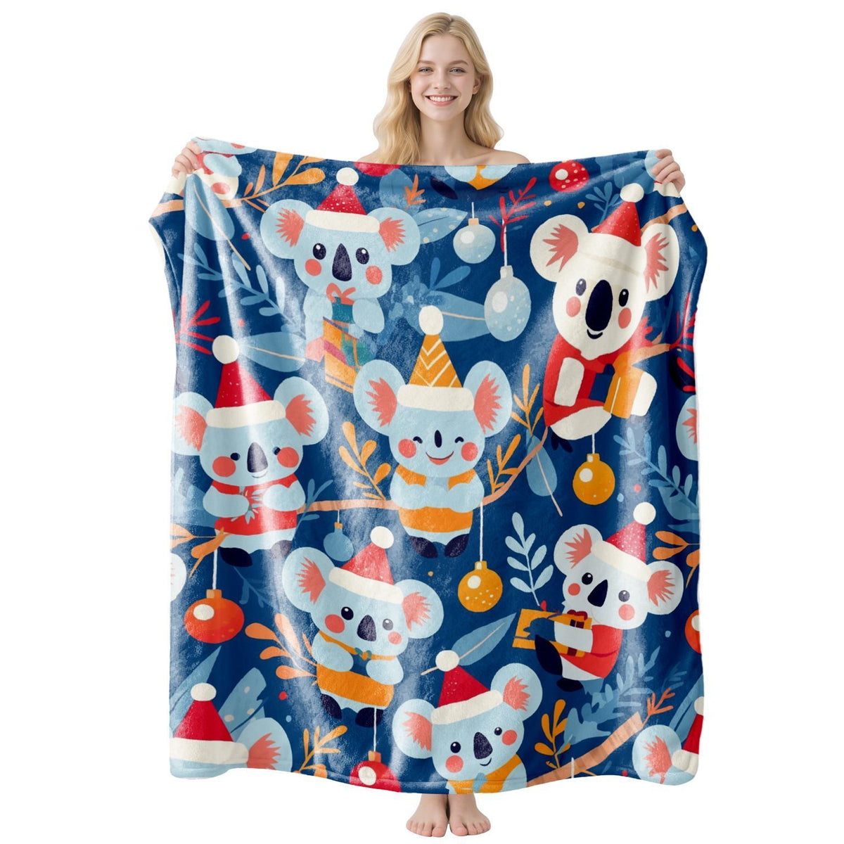 Festive Flannel Throw Blanket – 75 × 100cm | Christmas Design