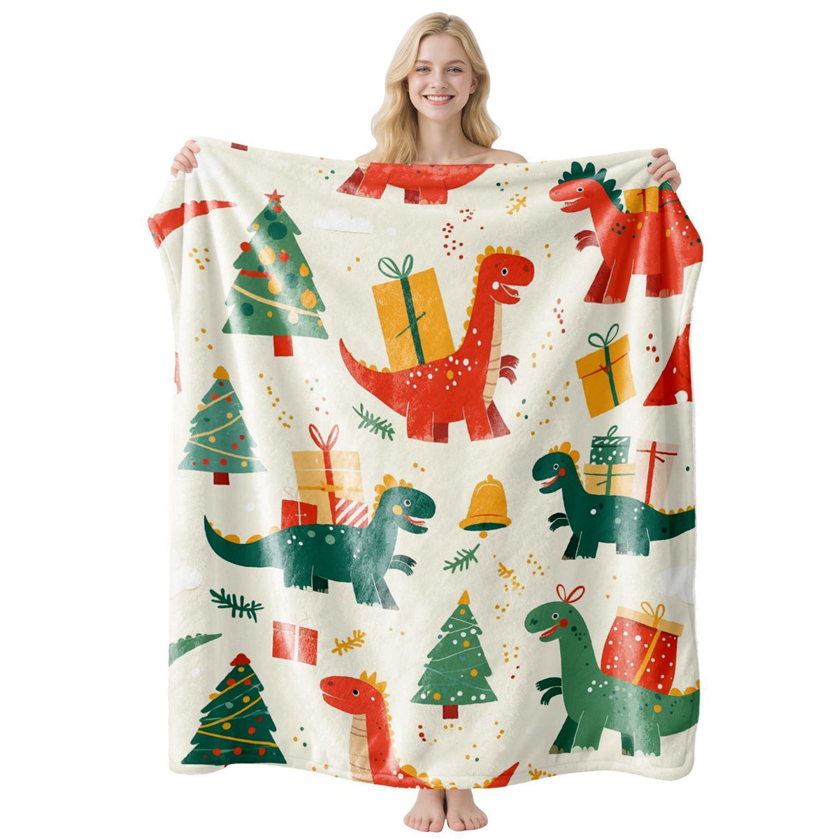 Festive Flannel Throw Blanket – 100 × 130cm | Christmas Design