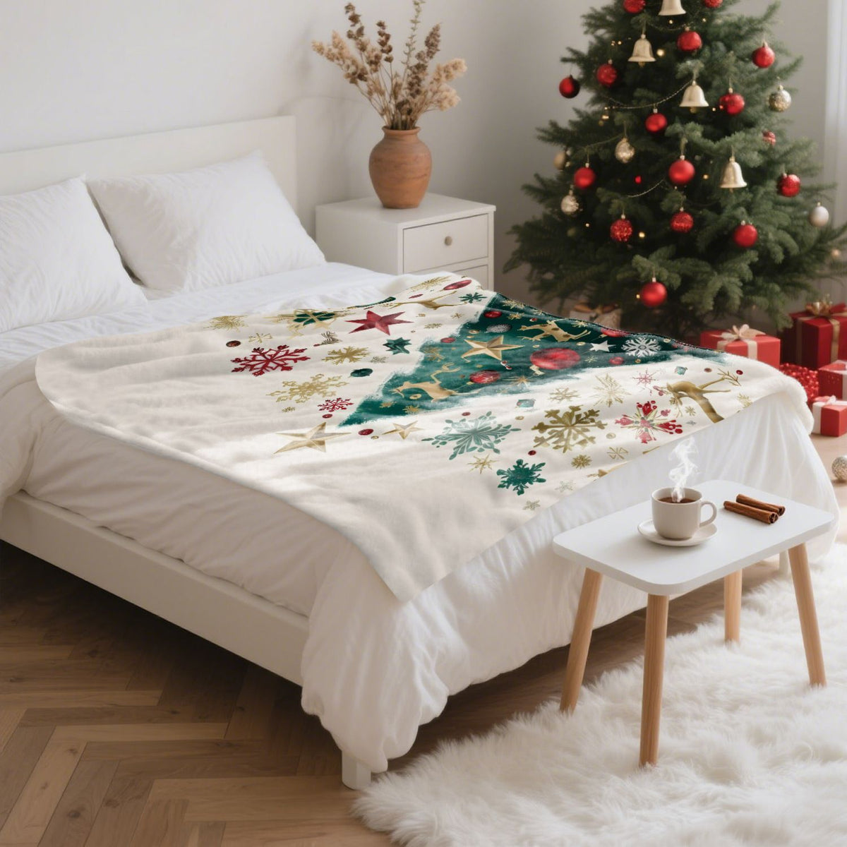 Festive Flannel Throw Blanket – 100 × 130cm | Christmas Design