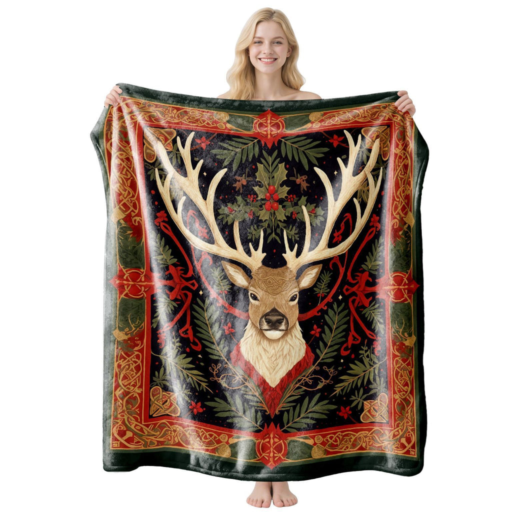 Festive Flannel Throw Blanket – 100 × 150cm | Christmas Design