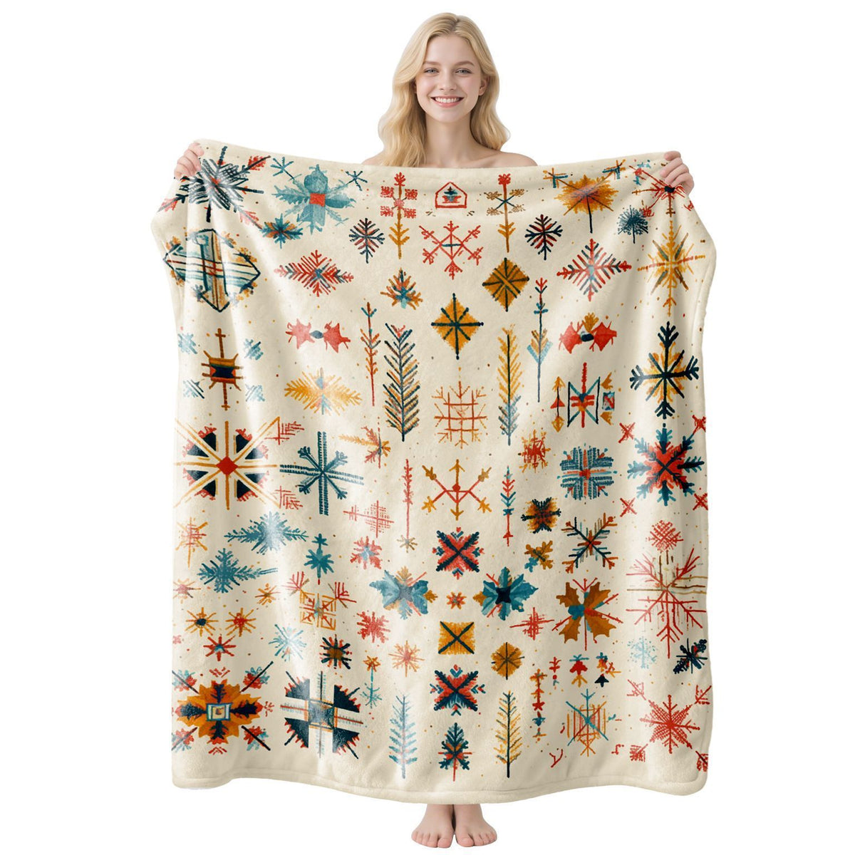 Festive Flannel Throw Blanket – 100 × 130cm | Christmas Design