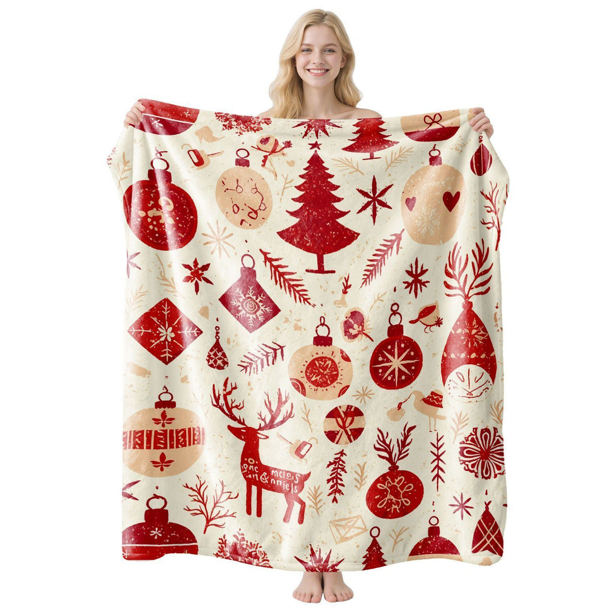 Daily‑practical Flannel Throw Blanket, Christmas & Halloween Home Furnishing Decor, Lovely Gift For Leisurely Indoor Relaxing Moments, Style FLR‑230, Size M, 100x150cm