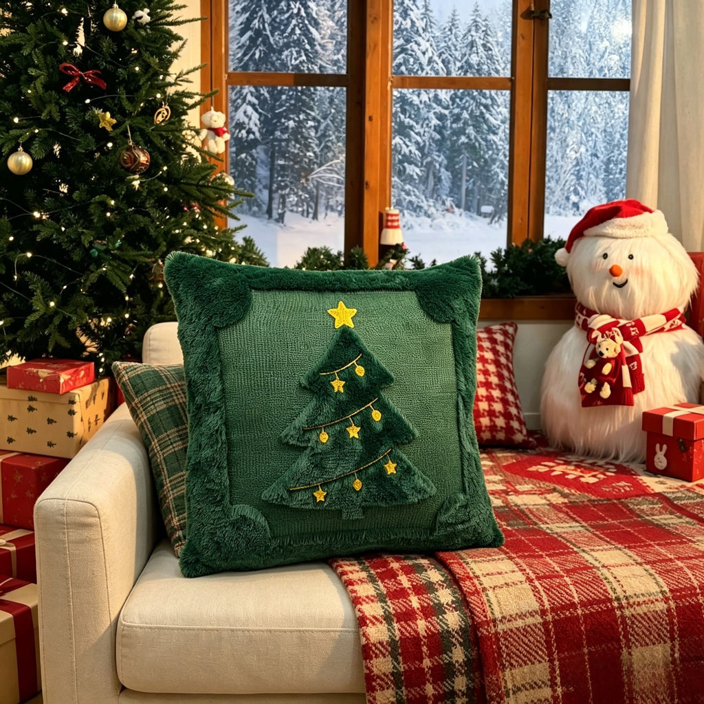 Set of 2 Christmas Cushion Covers – Green Christmas Tree | 45 × 45cm