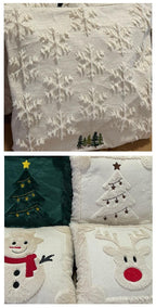 Set of 2 Christmas Cushion Covers – Off-White Snowflake | 45 × 45cm