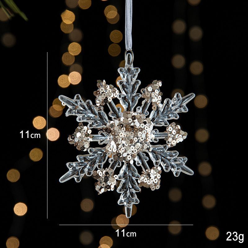 Snowflake Sequin Christmas Ornaments – Set of 2