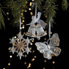 Snowflake Sequin Christmas Ornaments – Set of 2