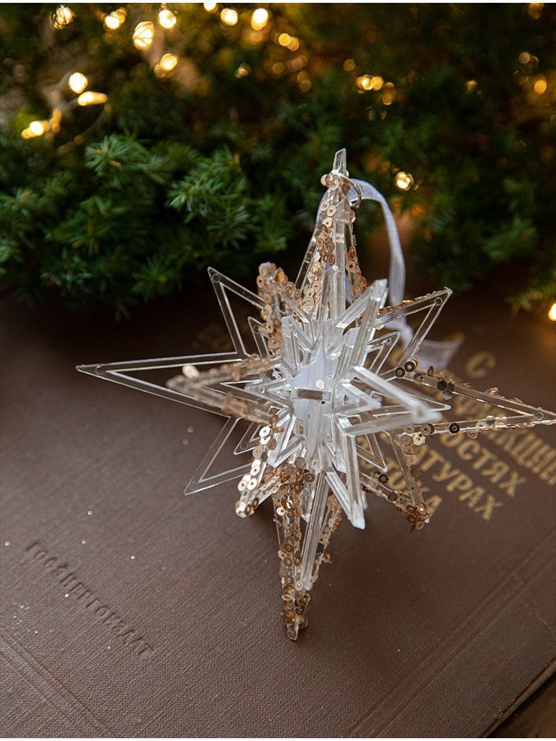 Snowflake Sequin Christmas Ornaments – Set of 2