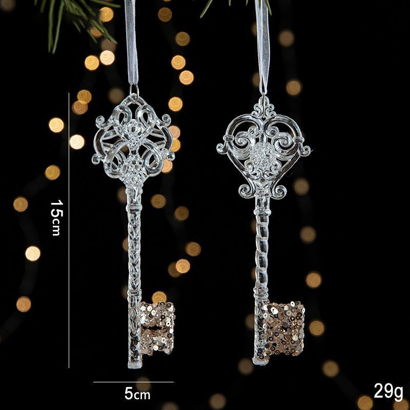 Key Sequin Christmas Ornaments – Set of 2